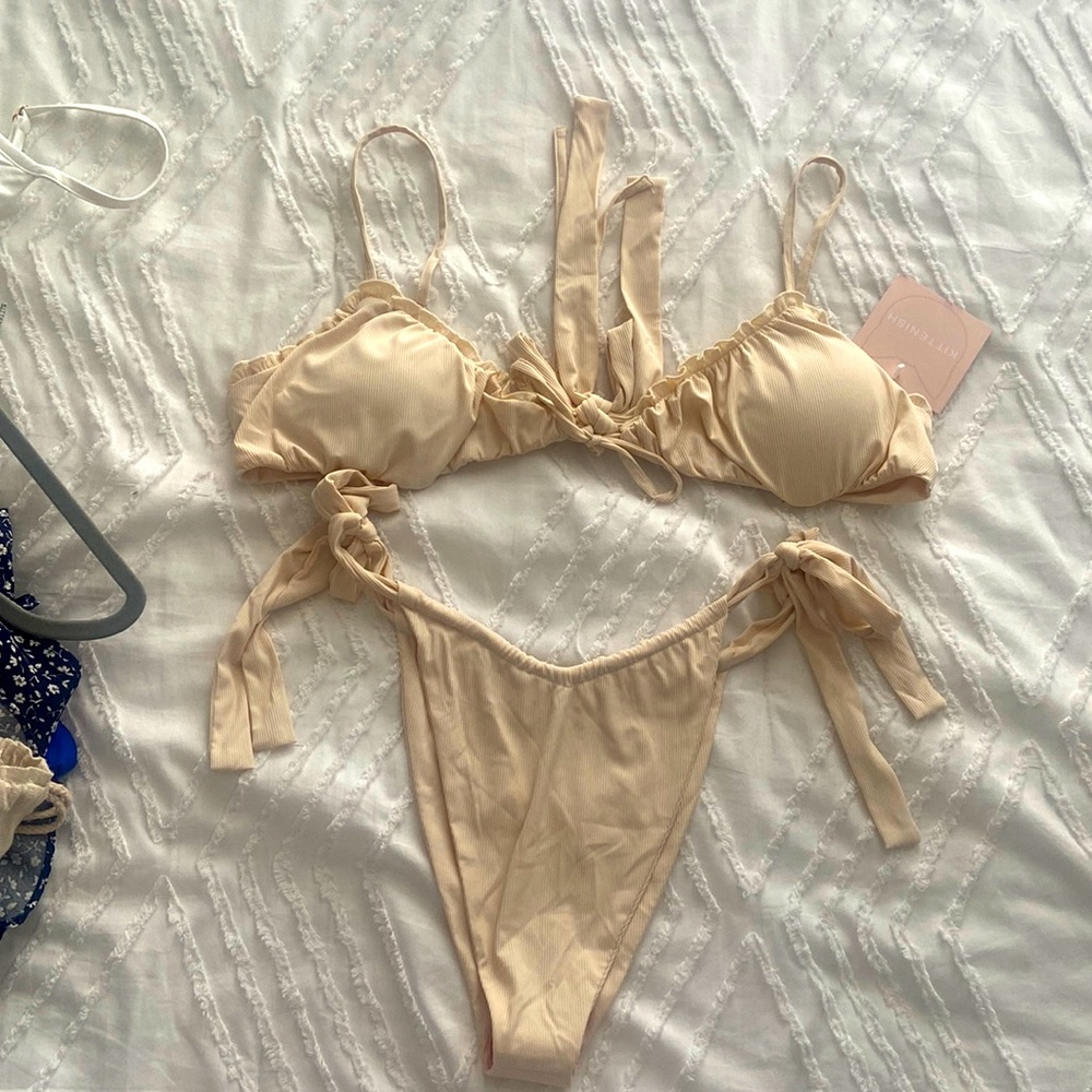 Kittenish- Cream cheeky bikini